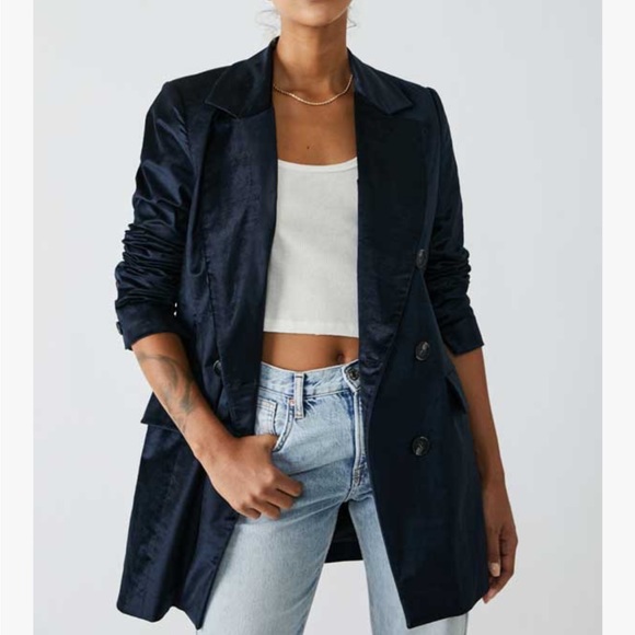 NWT Free People Velvet Cosmo Blazer - Picture 4 of 8